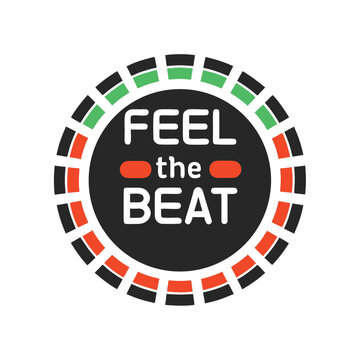 Feel the Beat Graphic with Roulette Wheel Design