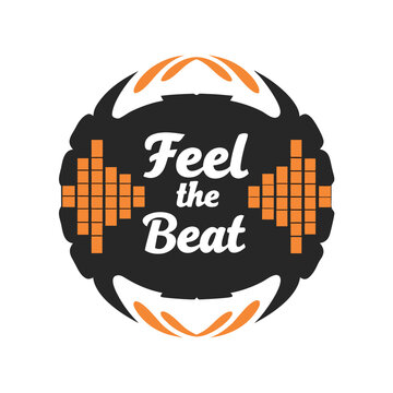 Feel the Beat Music Design with Soundwave Graphic for T-Shirts and Apparel