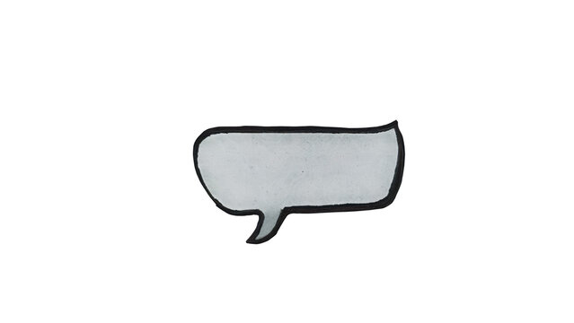 Rectangular speech bubble isolated on a clean transparent background