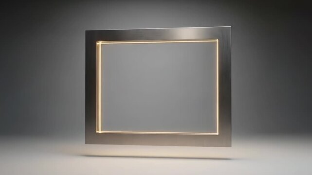 Minimalist rectangular metal frame with integrated warm glowing led lighting