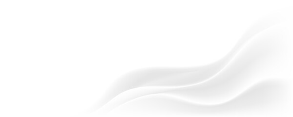 Fototapeta premium Minimalist white silk fabric curve wave background