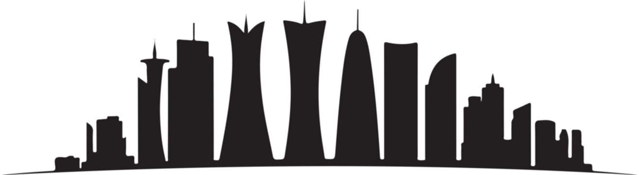Doha skyline silhouette