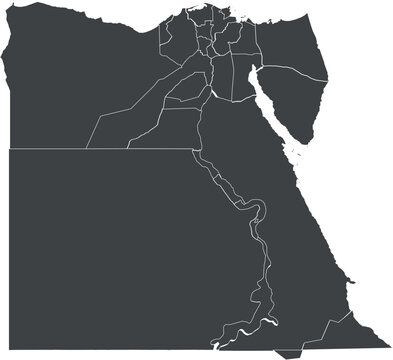 Egypt map with governorates administrative divisions vector illustration for 