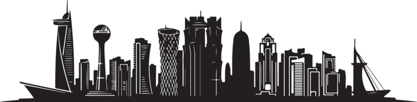 Doha skyline silhouette