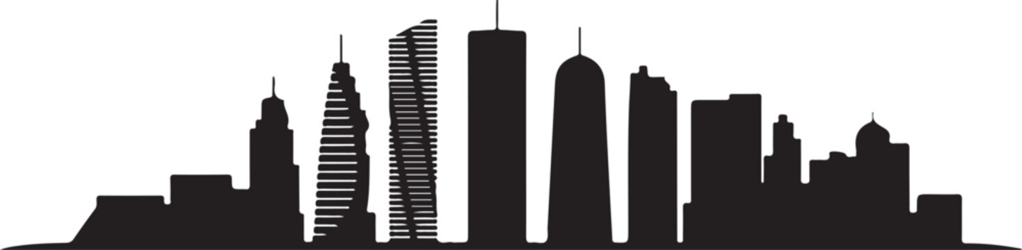 Doha skyline silhouette