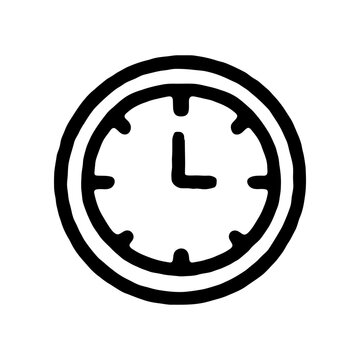 time clock doodle vector illustration