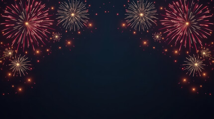 Obraz premium Festive fireworks dark background celebration night sky bright spark