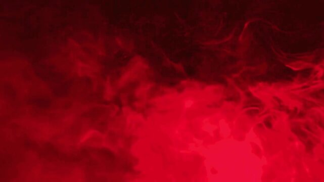 Mystical red vapor plumes drifting in darkness for atmospheric background.
