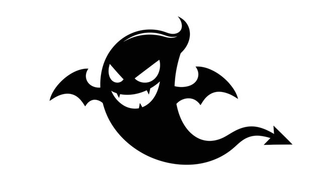 Menacing black vector illustration of a predatory monster silhouette with sharp claws and aggressive stance, isolated on white background for apparel prints and logo design.