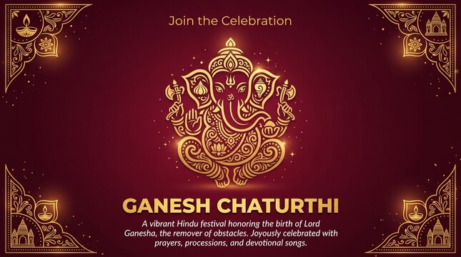 Lord Ganesha , Ganesh festival illustration of Lord Ganpati background for Ganesh Chaturthi festival of India