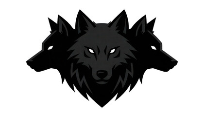 Fototapeta premium Three Headed Wolf Logo Transparent Background