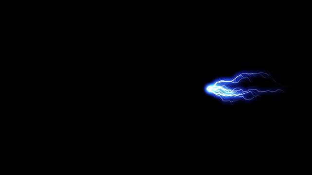 Moving Electric Blue Ball Lightning Pulse Discharge Animation Loop Overlay