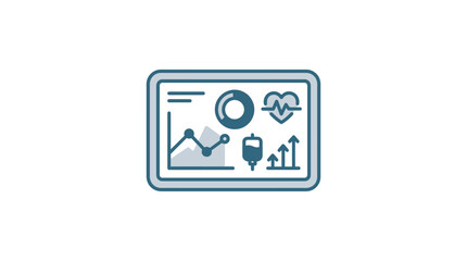 Fototapeta premium Digital medical dashboard showing patient health statistics and clinical data analysis.