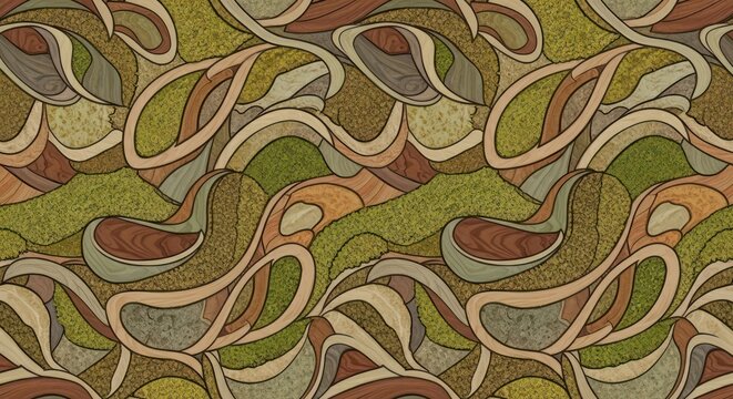Abstract landscape pattern with topographical textures