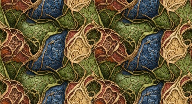 Colorful biological vein network pattern
