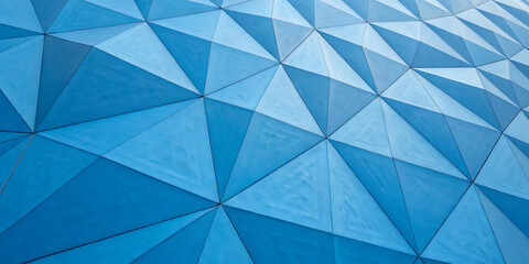 Fototapeta premium Modern blue geometric architectural metal facade texture
