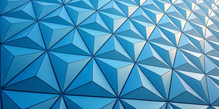 Geometric blue triangular pattern wall surface texture