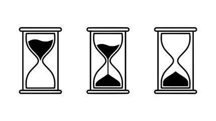 Fototapeta premium Hourglass set with three sand timers featuring vintage style with 2026 date and 202607182049 timestamp