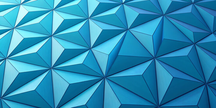 Abstract blue architectural triangular geometric structure