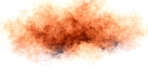 Obraz premium Abstract explosion of orange and blue particles against white background, dynamic explosion, creative abstract splash, fiery cloud with fine powder particles, and colorful mist effect.