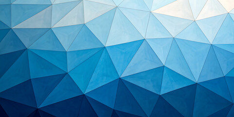 Obraz premium Modern blue architectural wall with repeating triangular pattern