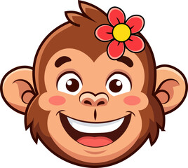 Girl Monkey with flower on head