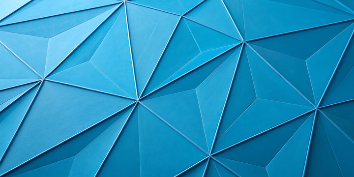 Abstract geometric triangle pattern in blue architectural panel