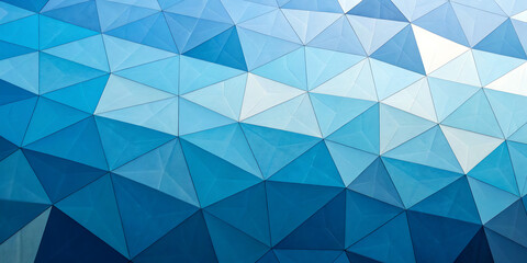 Obraz premium Close up view of blue geometric triangular dome panels
