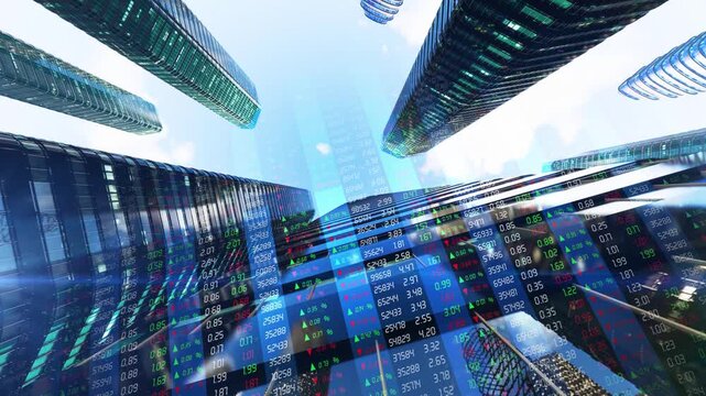 tock market charts and fintech.
