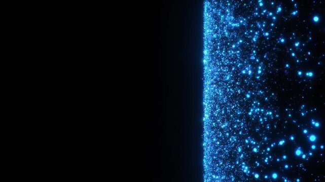 青の粒子が縦に流れるサイドバー演出動画