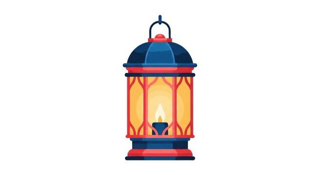 Ornate traditional lantern with glowing candle inside