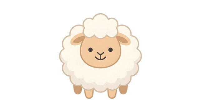 Cute cartoon sheep illustration isolated on white background