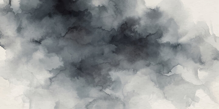 Dramatic Blue Sky with White Clouds and Dark Storm Smoke Creating an Abstract Cloudscape Background with Atmospheric Light and Nature Weather Mood