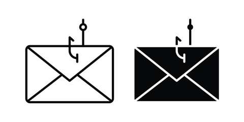 Email phishing icon in black and white style © nusrat