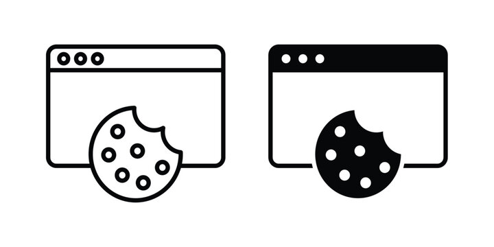 web Cookies icon in black and white style