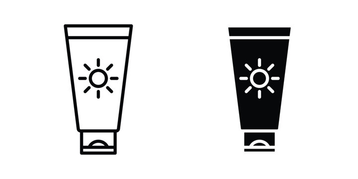 Sunscreen icon in black and white style