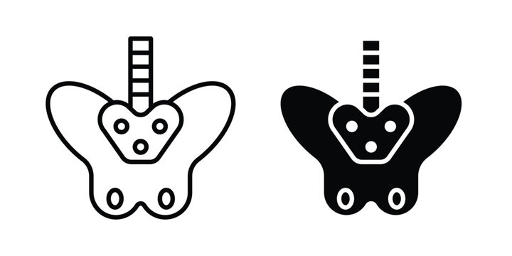Pelvis icon in black and white style