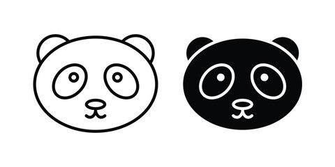 Fototapeta premium Panda icon in black and white style