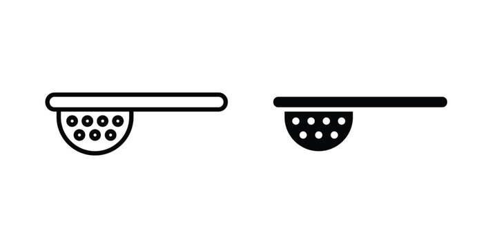 sieve icon in black and white style