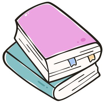 Hand Drawn Two Stacked Books Illustration