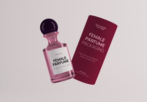 Feminine Fragrance Packaging Mockup