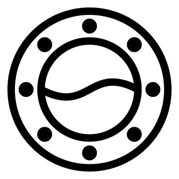 Nautical Ship Window Porthole Line Icon