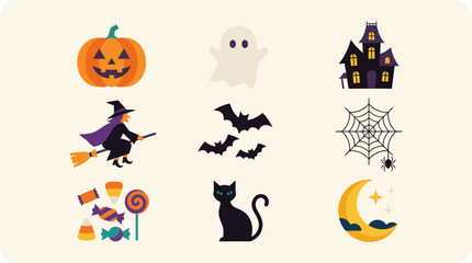 Obraz premium Cute cartoon animals and objects in a playful vector illustration.