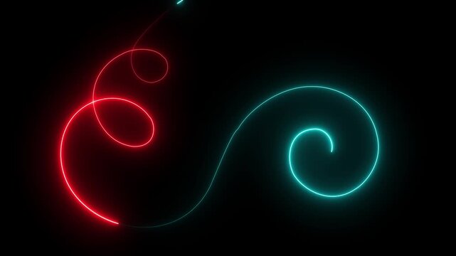 glowing neon Wind lines, magic spell.Magic wand. Swirling movement of fairy dust. Stars, sparks, fairy sorcery. The symbol of a miracle animation 4k video