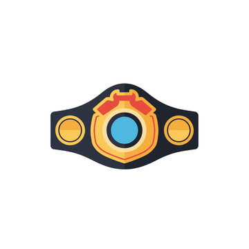 Flat Vector Championship Belt Icon for Boxing, Wrestling, and MMA