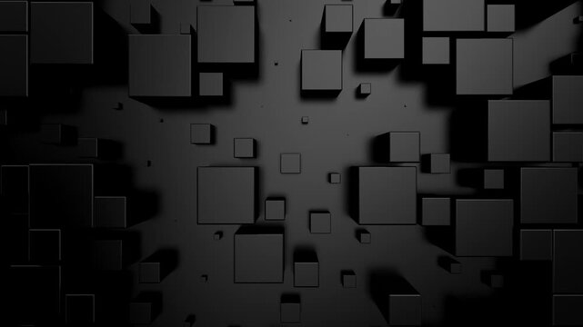 Background of Cubes. Abstract motion, loop, two color, 3d rendering, 4k resolution
