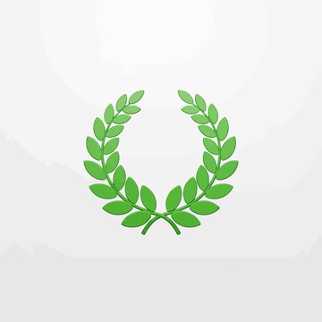 3D Green Laurel Wreath Symbolizing Victory and Achievement