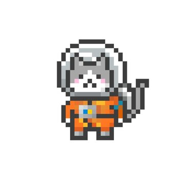 ドット絵の宇宙飛行士な猫