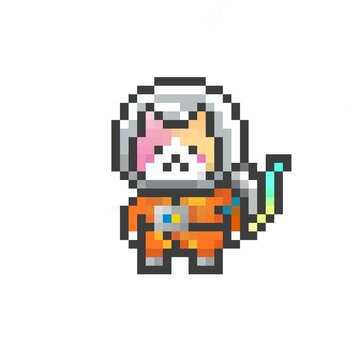 ドット絵の宇宙飛行士な猫