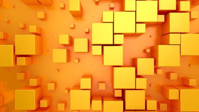 Background of Cubes. Abstract motion, loop, two color, 3d rendering, 4k resolution
